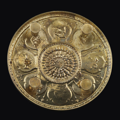 Brass Mixed Finish Round Ashtamangal