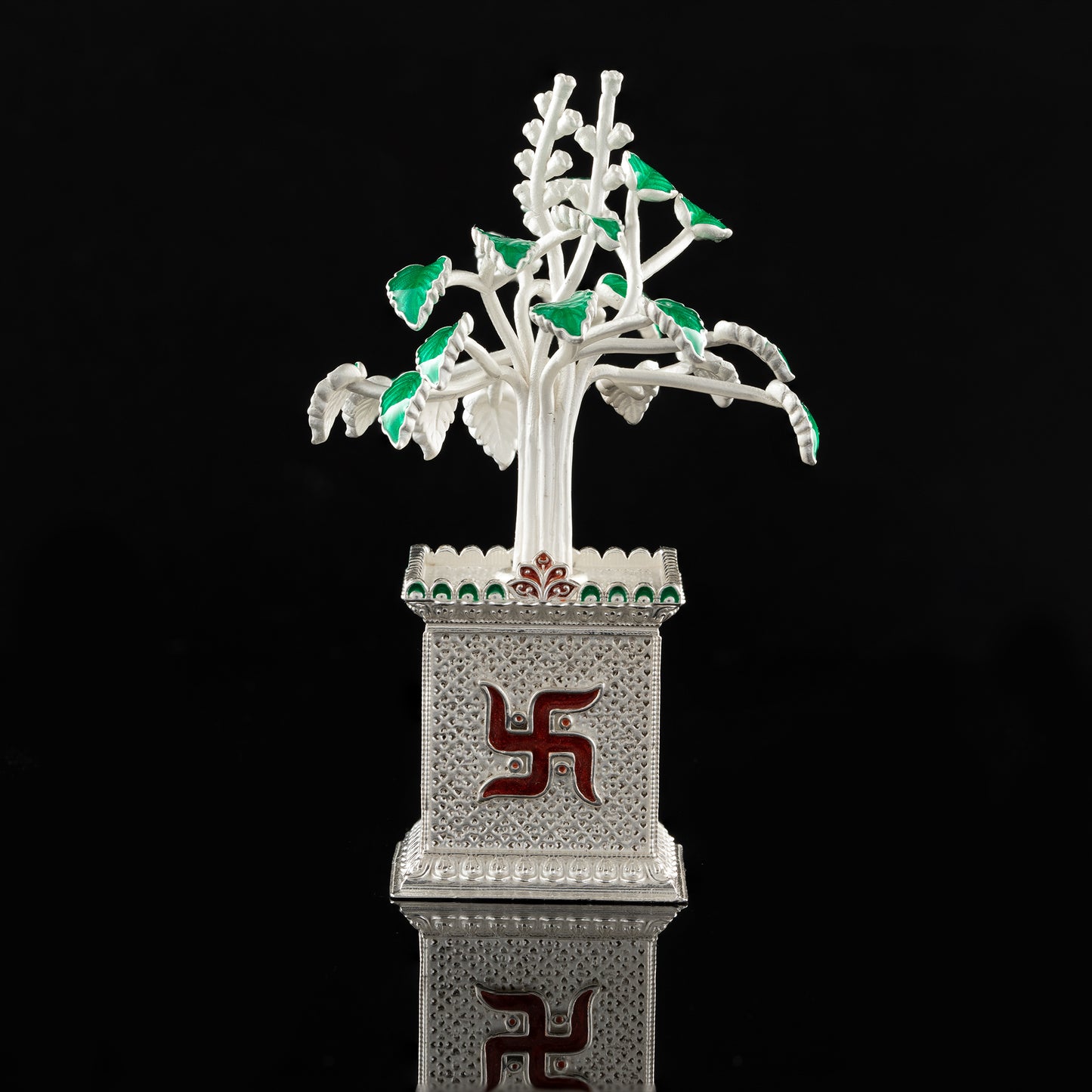 925 Silver Mixed Finish Tulsi Vrindavan Tree