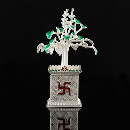 925 Silver Mixed Finish Tulsi Vrindavan Tree