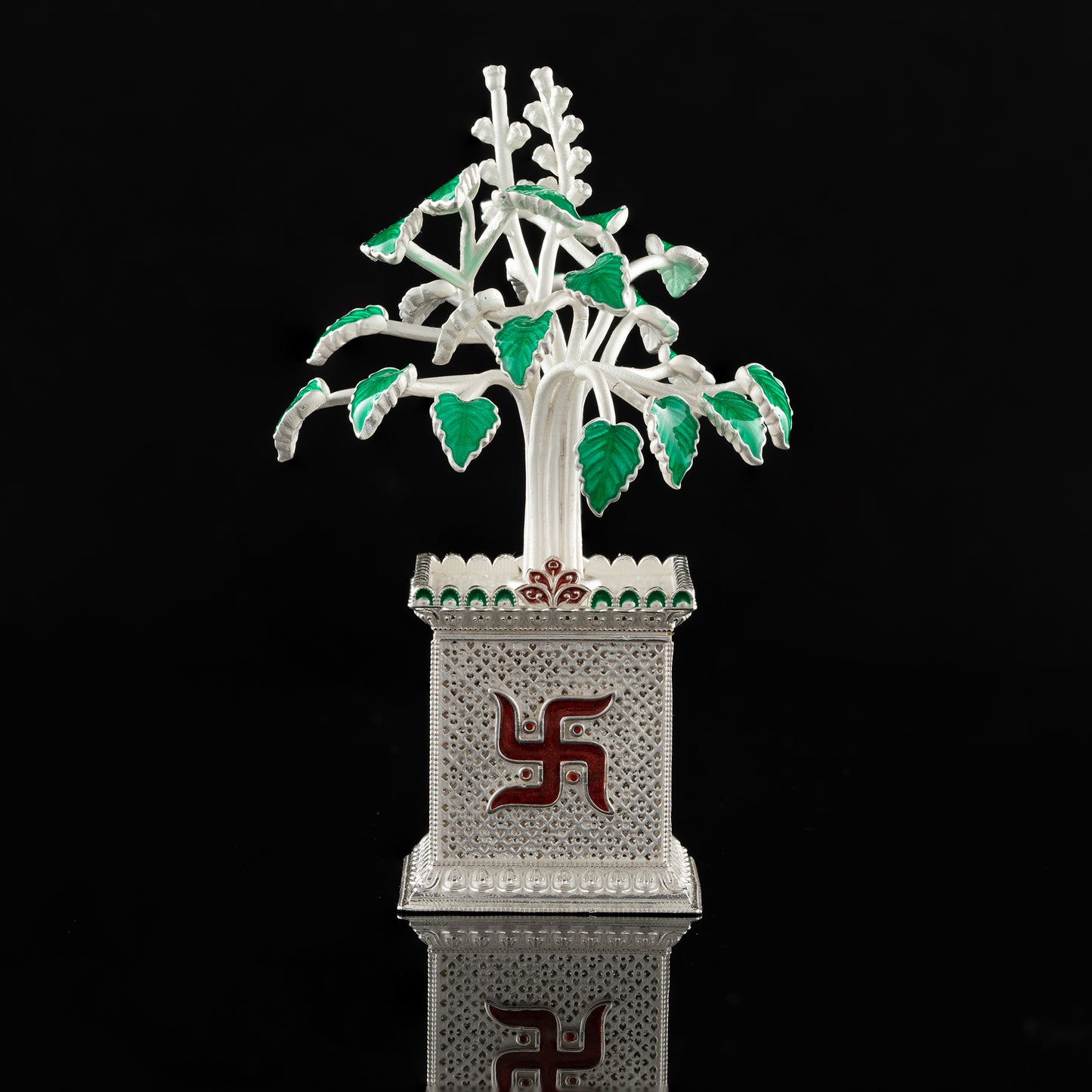 925 Silver Mixed Finish Tulsi Vrindavan Tree